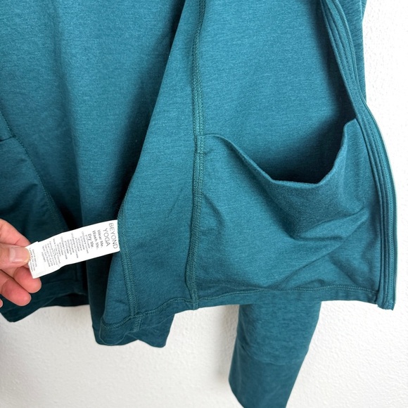 Beyond Yoga Spacedye High Energy Hoodie Hooded Jacket Large Lunar Teal - Picture 12 of 14